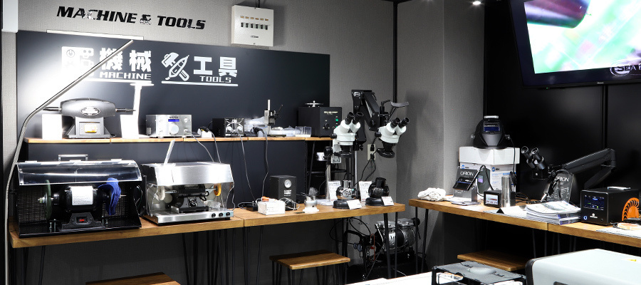 バフモーター・電子顕微鏡